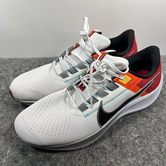 Nike Air Zoom Pegasus 38 - DQ4499 101 - Sail/Black-Red-Men's 13, UK12, EUR 47.5 - Picture 2 of 13